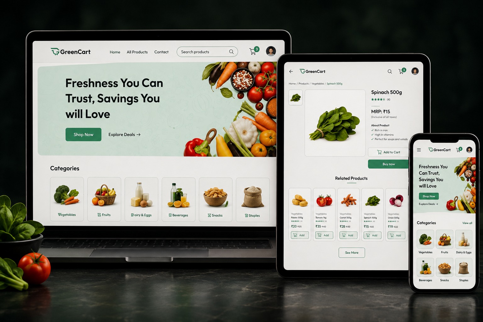 GreenCart – Grocery E-Commerce Store